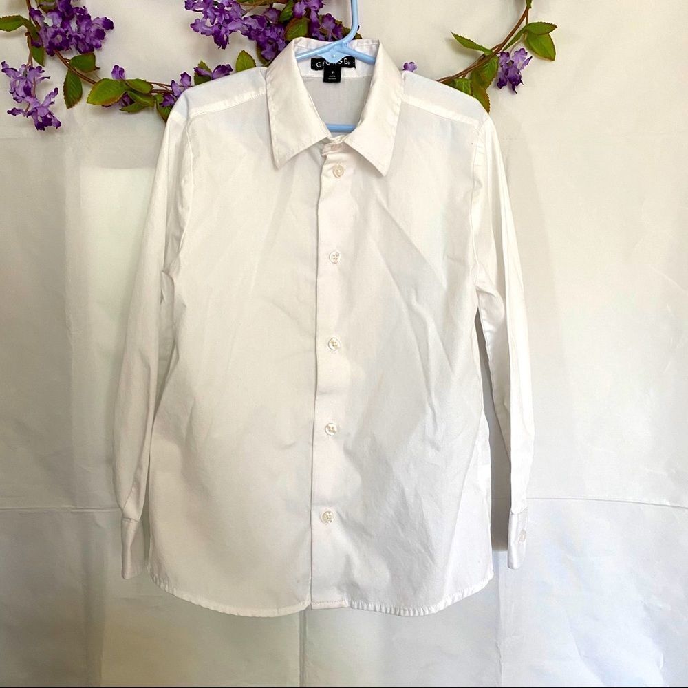 GEORGE boys White Long Sleeve Button